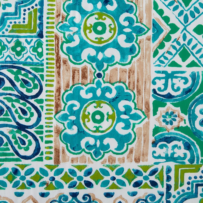 DII Spanish Tile Print Collection, Flannel Backed Tablecloth, 60 x 84, Multi Color - Image 3